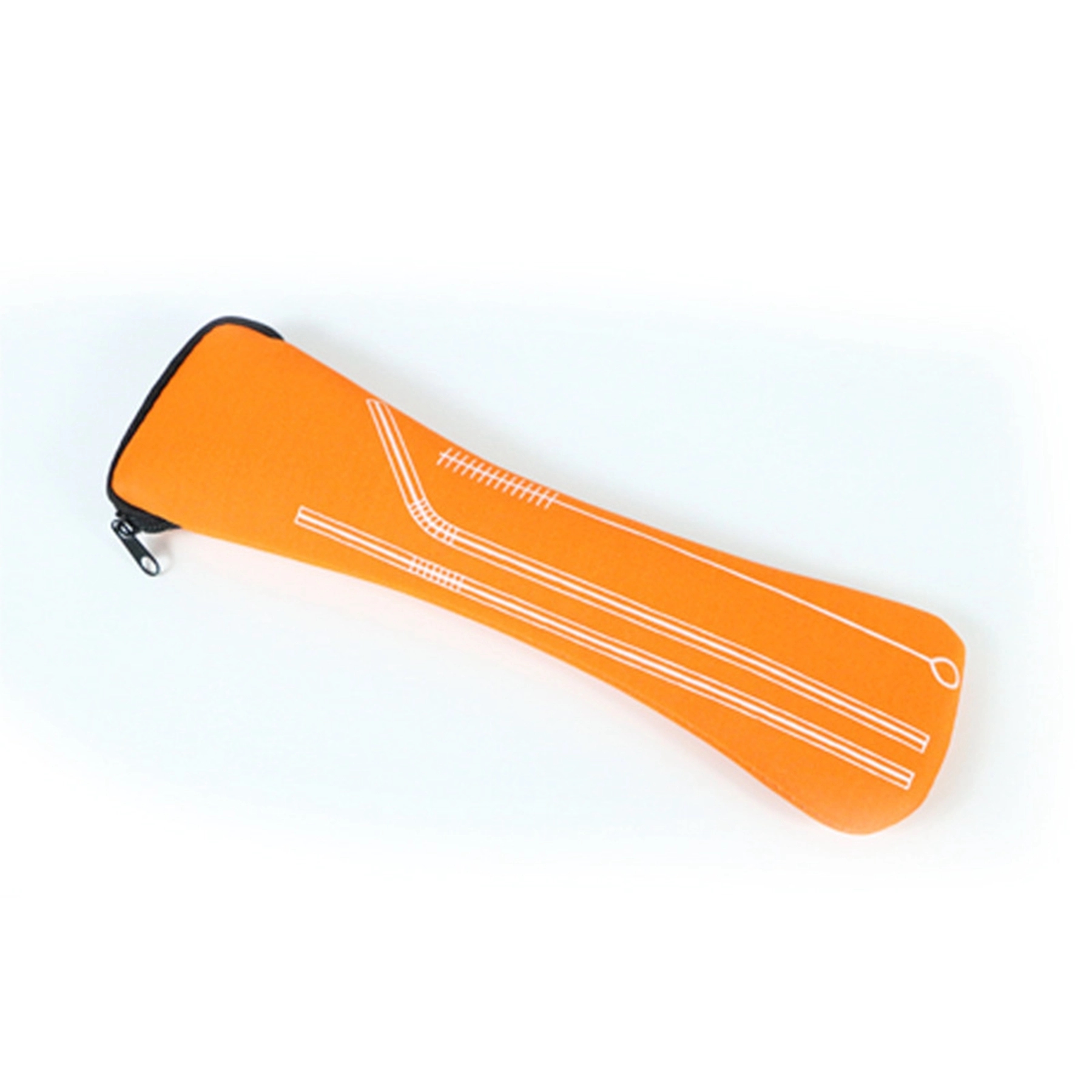 Stainless Steel Bent Straw with Cleaner in Neoprene Bag 13