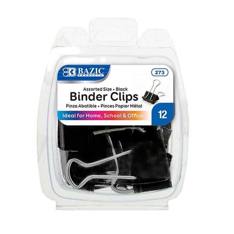 Binder Clips - 12 Count Black Small & Medium 2