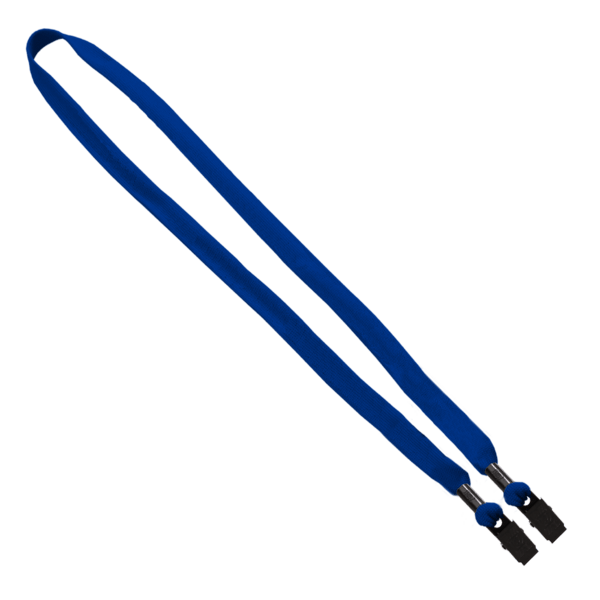 5/8" Double-Ended Polyester Shoelace Lanyard with Metal Crimp and Metal Bulldog Clip 5
