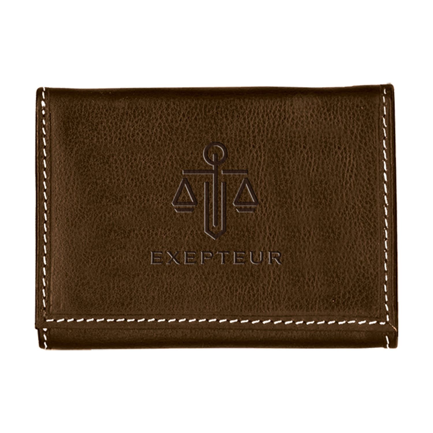 Andrew Philips® Leather Contrast Stitch Tri-Fold Wallet 8