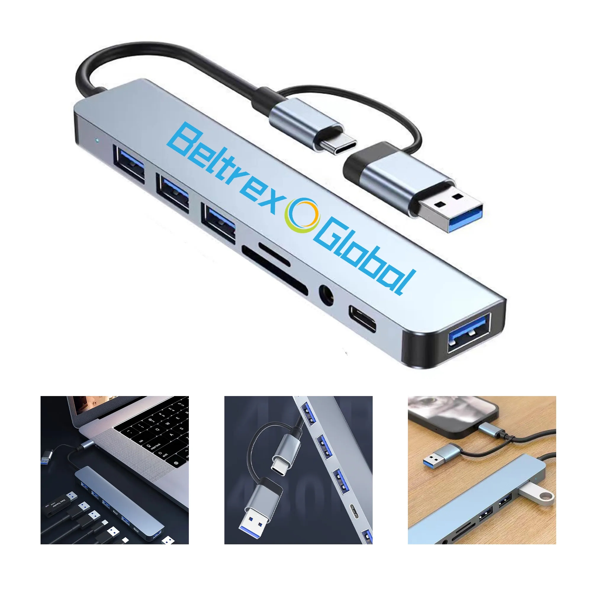 Compact 8 Port USB Hub with Efficient Connectivity 3