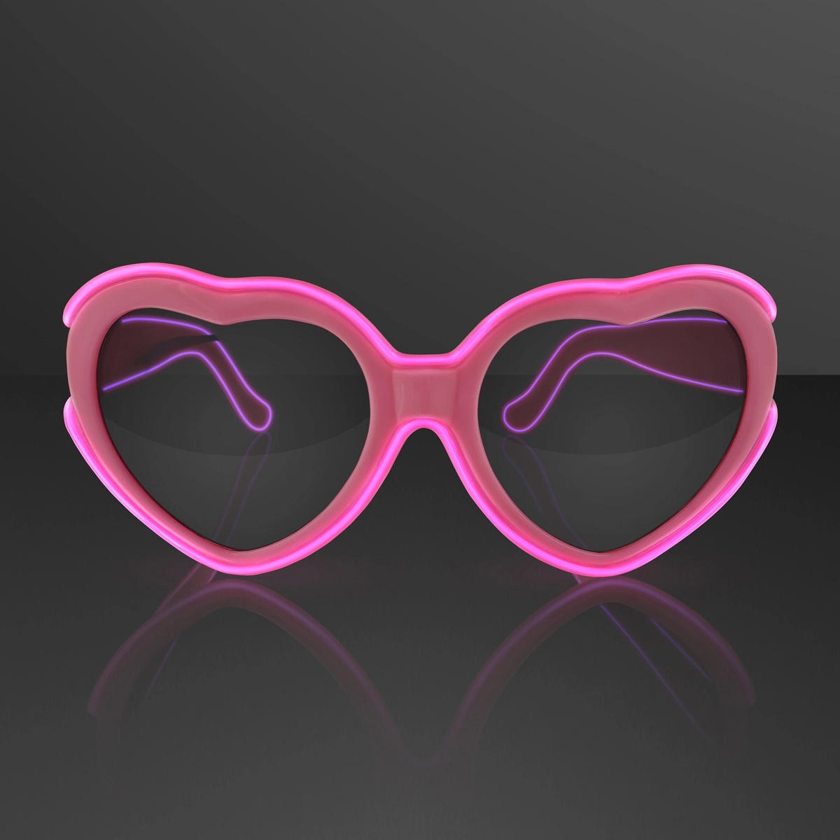 EL Wire Glowing Pink Heart Sunglasses 3