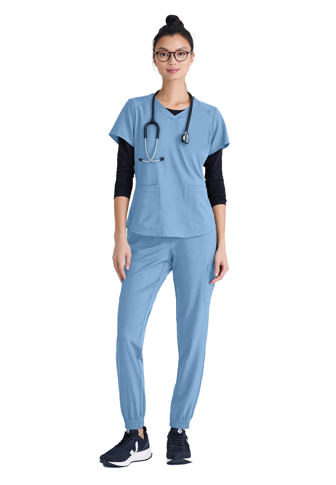 Grey's Anatomy Evolve Stretch - Women's Two-Pocket V-Neck Rhythm Scrub Top 26