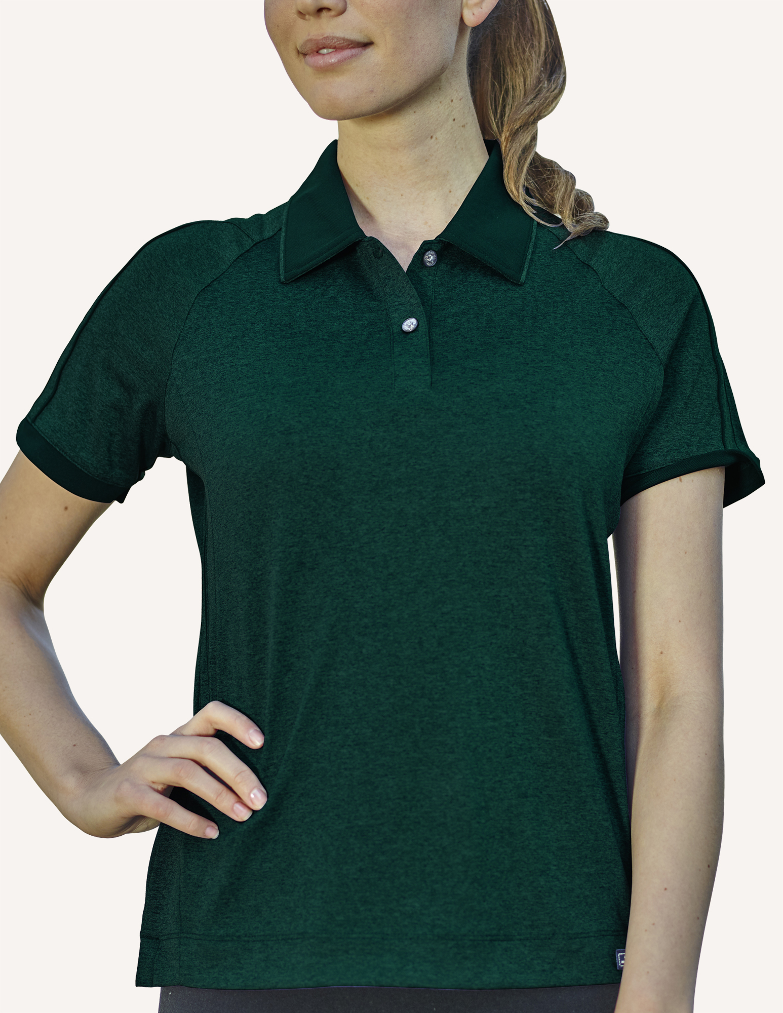 Ladies Heathaway Micro Double Dye Knit Polo Shirt 10