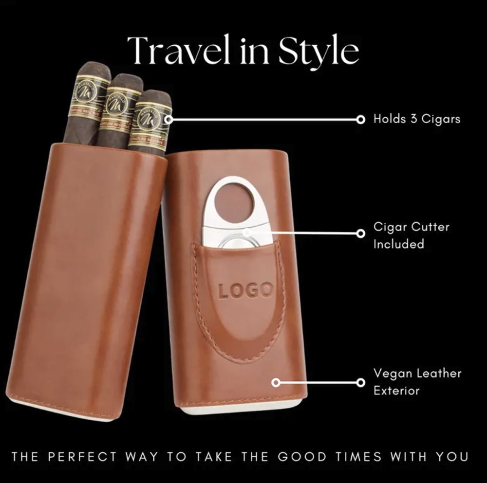 3- Finger Leather Cigar Case 1