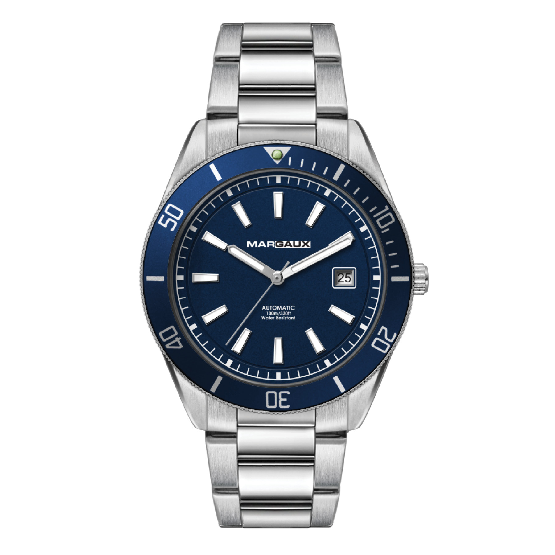 WC8246 42MM STEEL SILVER CASE, 3 HAND "AUTOMATIC" MVMT, BLUE DIAL, DTE DISPLAY, BL ROTATING BEZEL, SILVER B 3