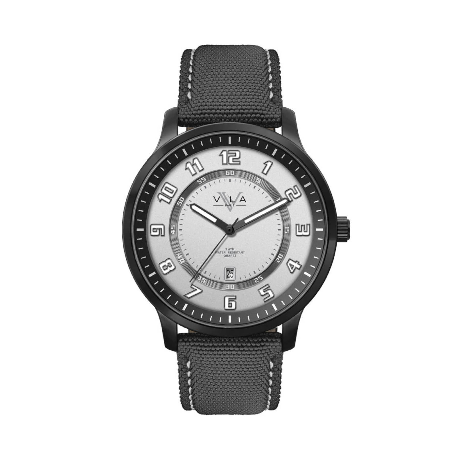 45MM, BLACK METAL CASE, 3-HAND MVT, DTE 2