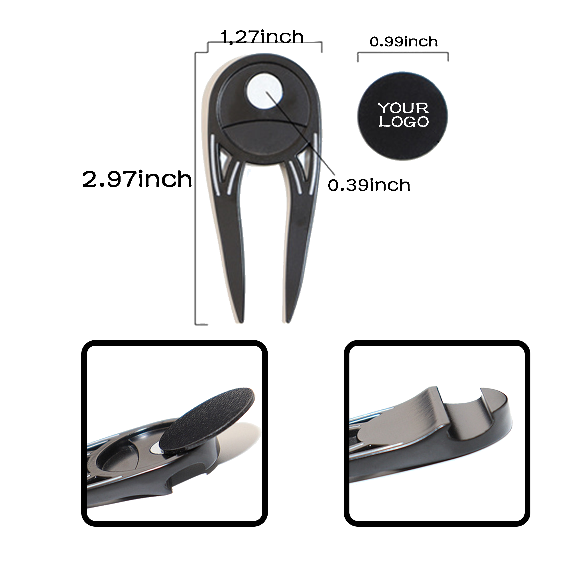 MOQ 20 PCS Zinc Alloy Pitchfork Divot Repair Tool 2
