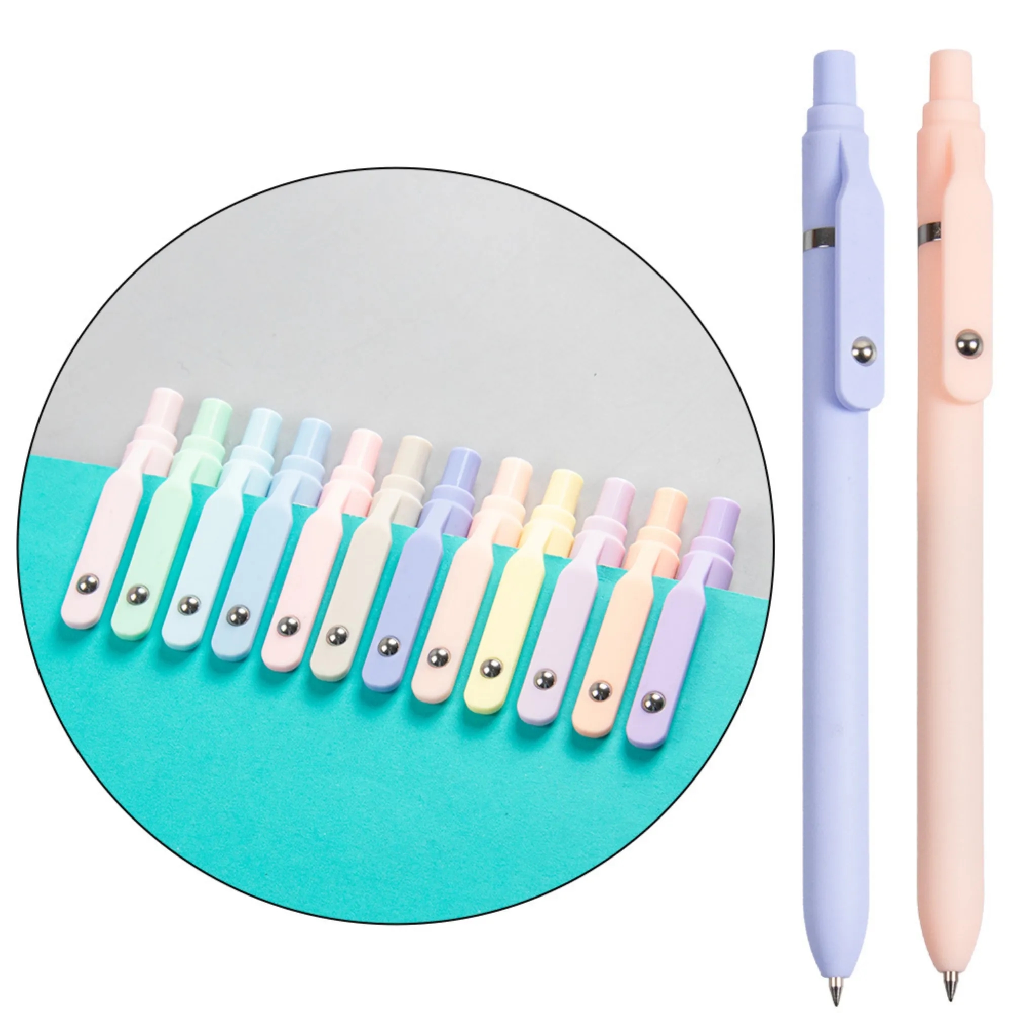 Macaron Colored Click & Roll Gel Pens 14
