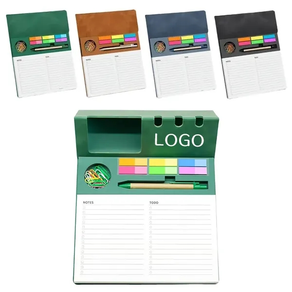 PU Leather Magnetic Notepad - Multifunctional Design 3