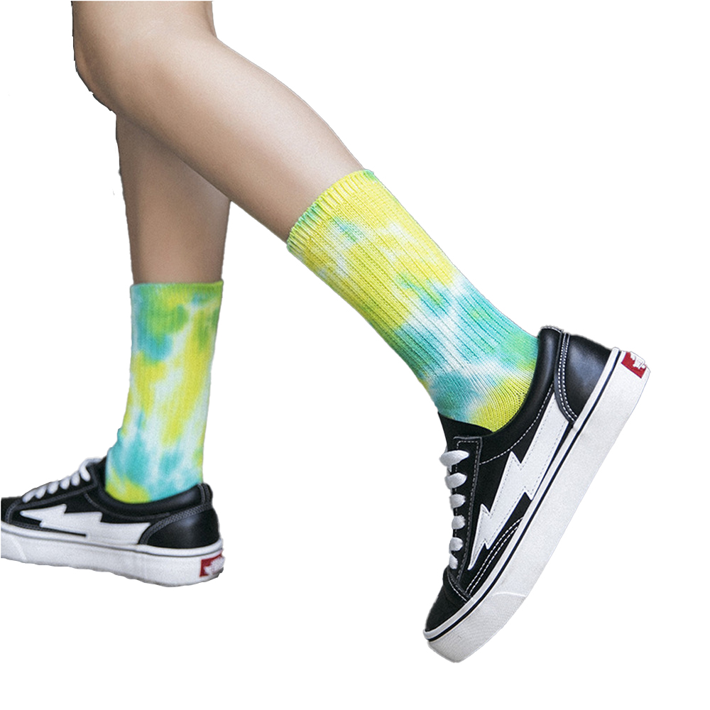 Trendy Tie Dye Mid Tube Cotton Socks 2