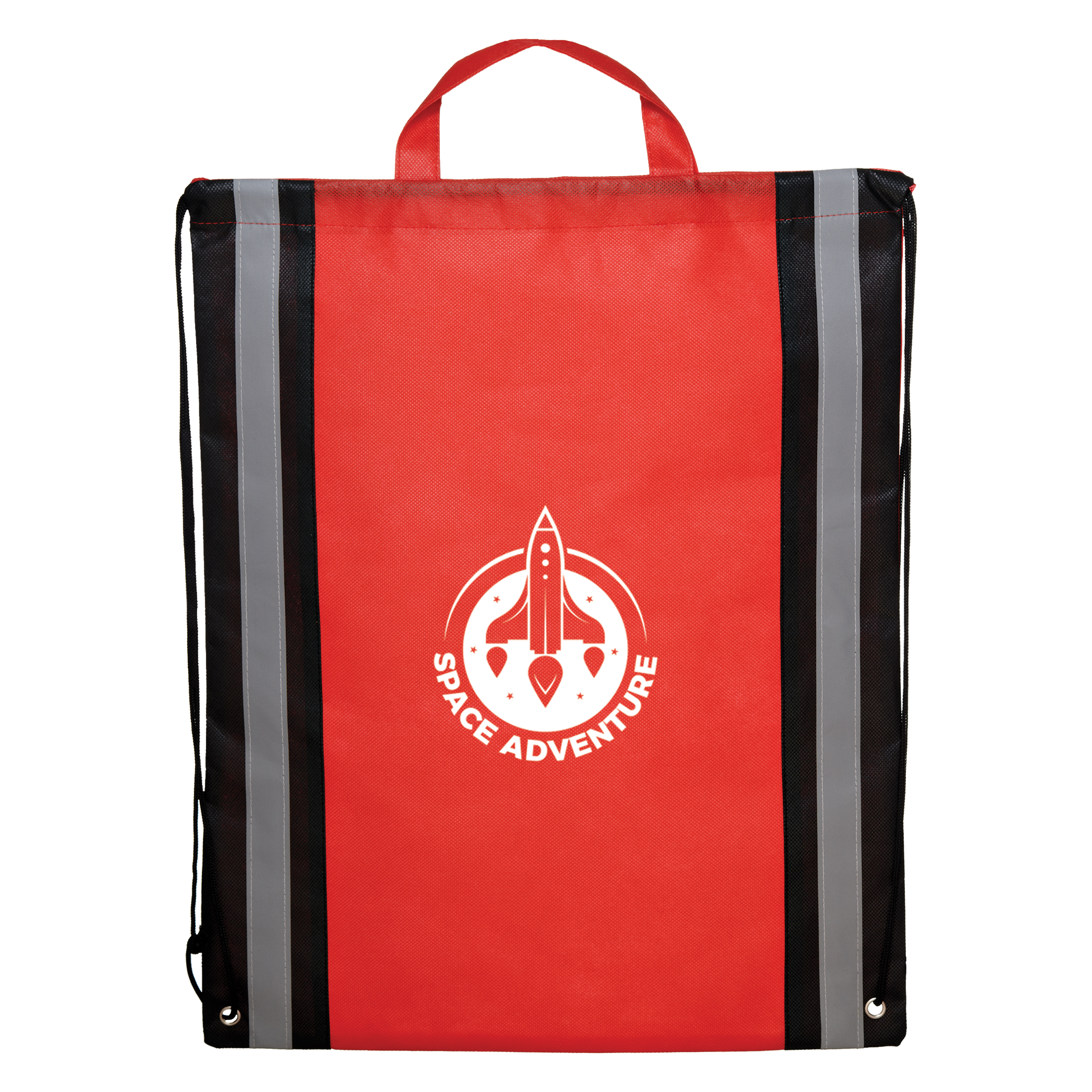 Non-woven Backpack with Reflective Stripes and Cinch Closure 3