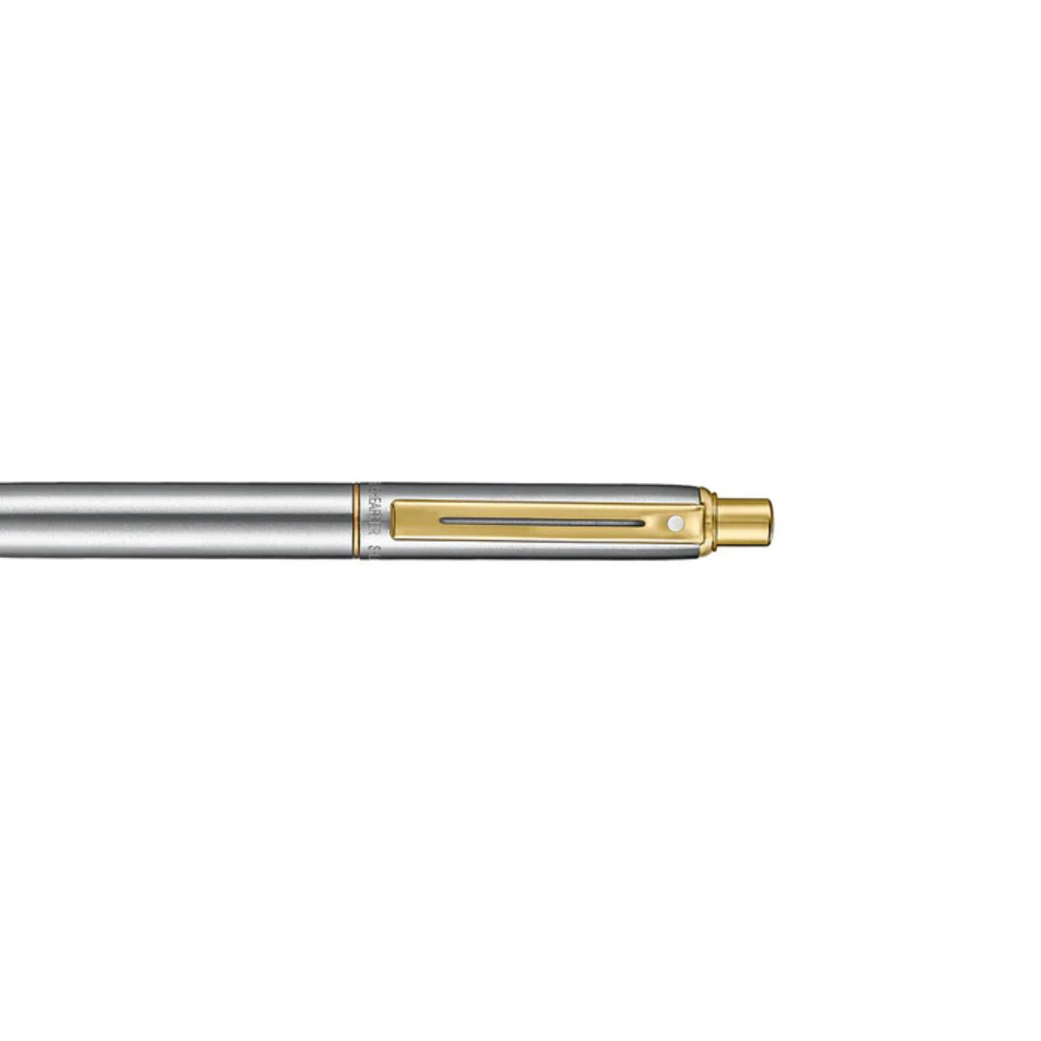 SHEAFFER® Sentinel Metal 333 Brushed Chrome Gold Trim Executive Ballpoint Pen w/ Gift Box 2