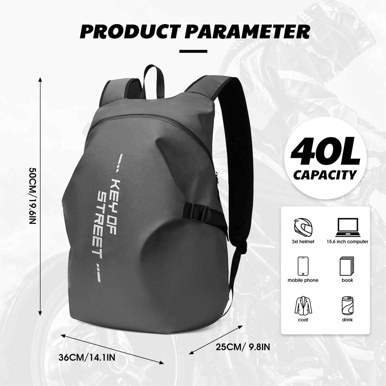 Portable Motorcycle Helmet Backpack 3