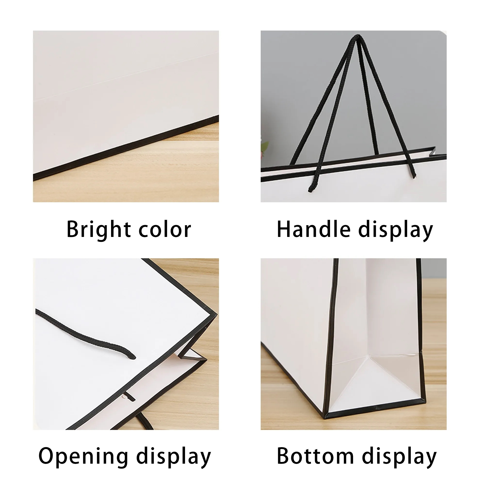 Horizontal White Paper Euro Tote Bag W/ CottonRope Handles 4