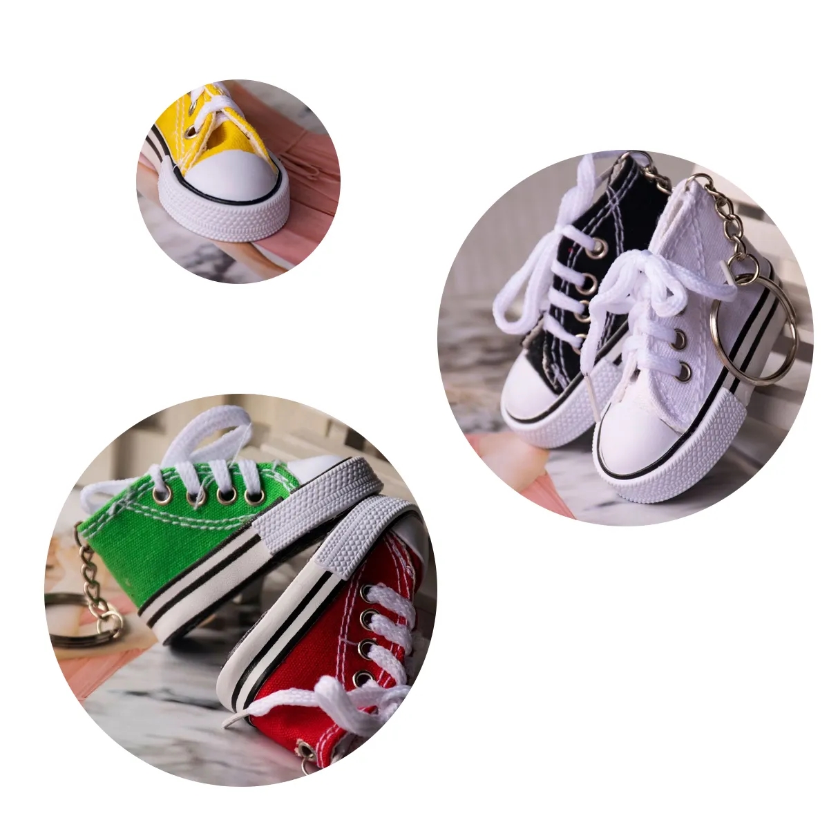 Canvas Sneaker Keychain With Laces 2