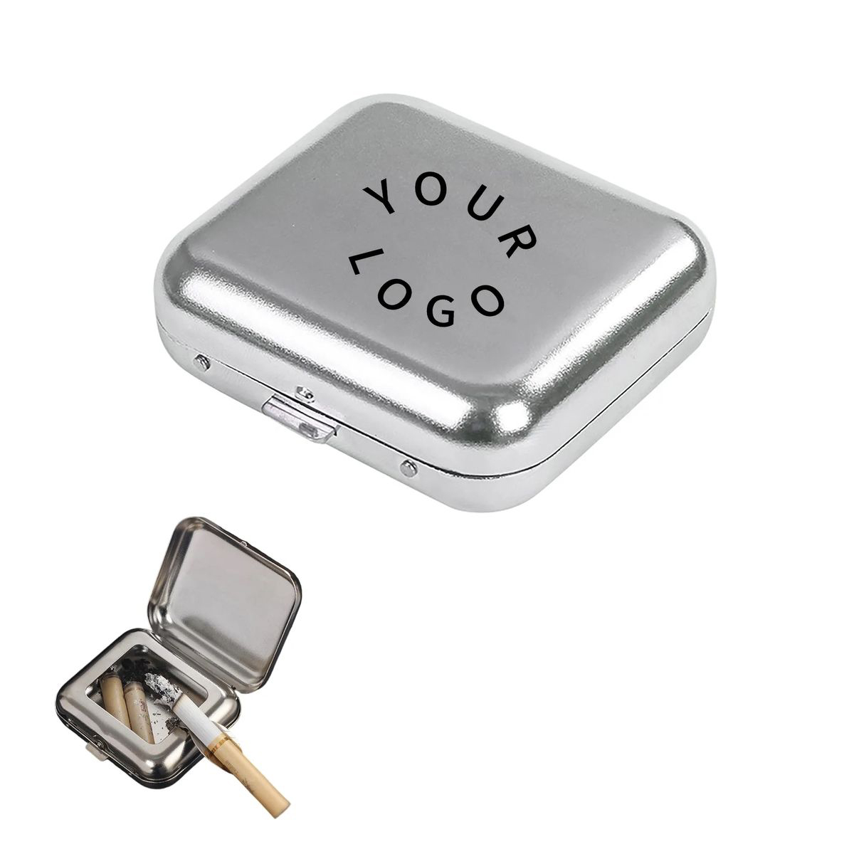 Metallic Travel Ashtray for Cigarette Ash Collection 2