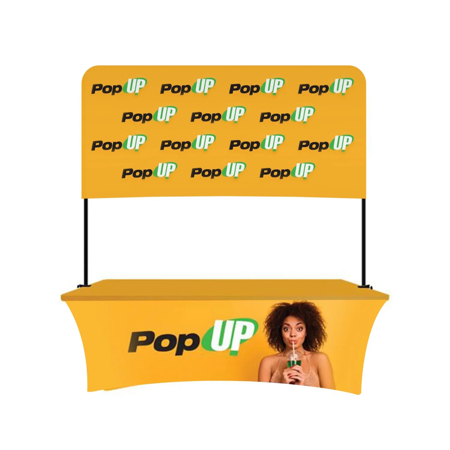 Overhead 8' Top Display w/ Open Back Table Cover 3