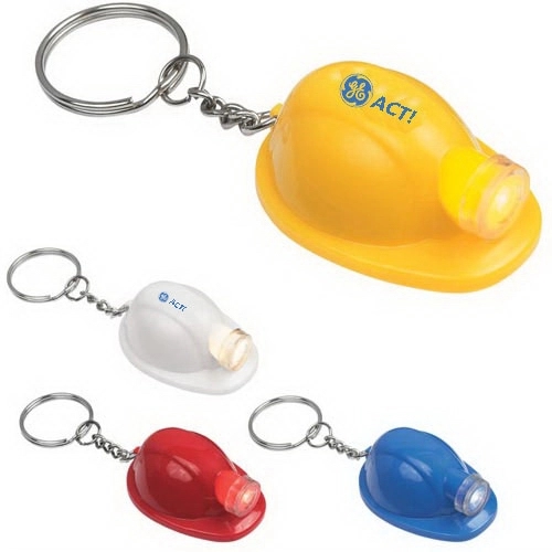 Mini Hard Hat Keychain with LED Light 2