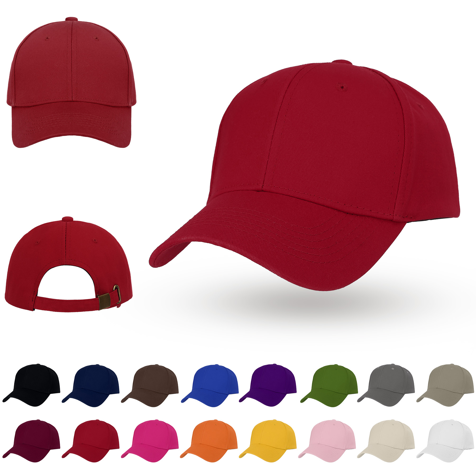 6 Panel 100% Cotton Twill Baseball Cap 10