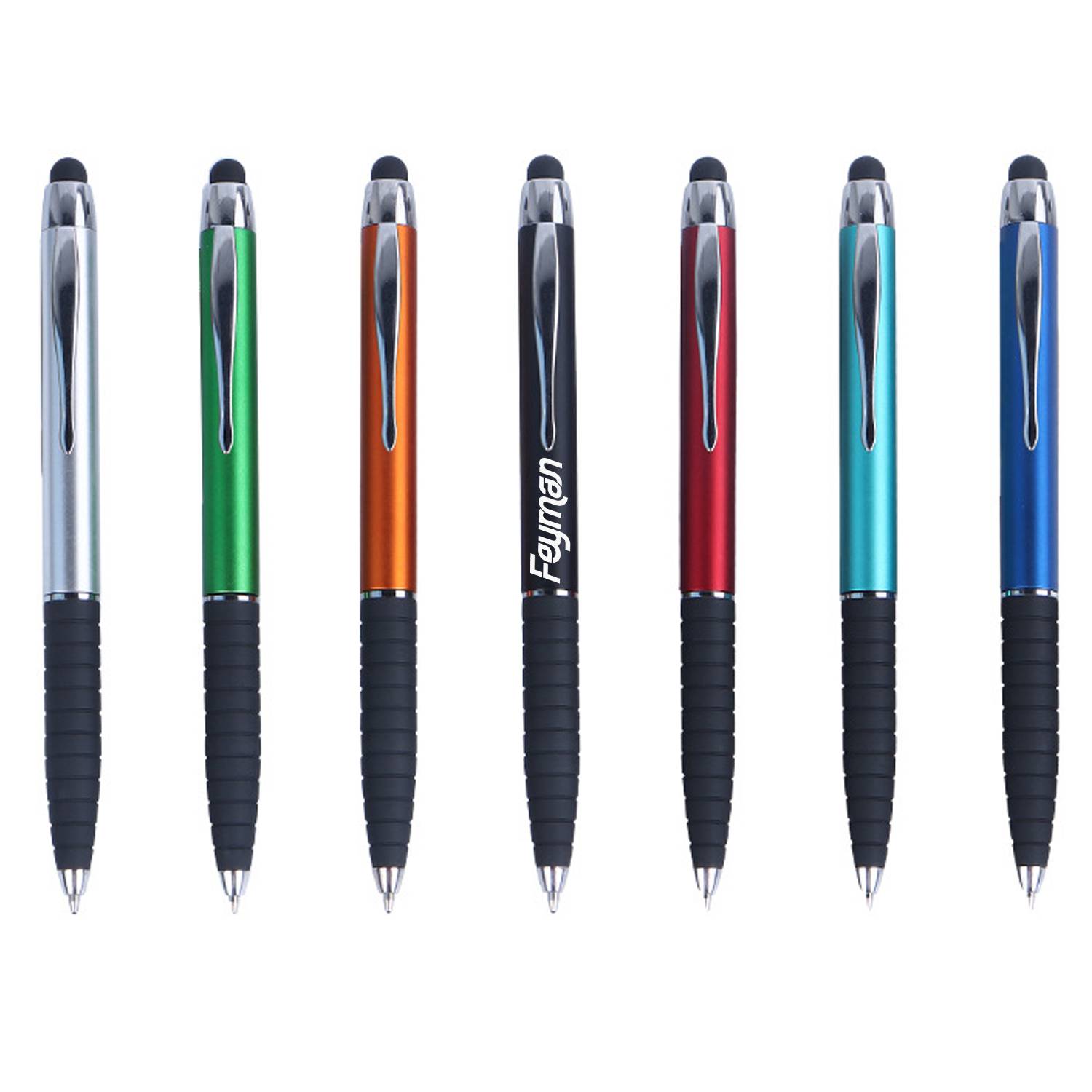 Plastic Twist Action Ballpoint Pen w/ Stylus 4