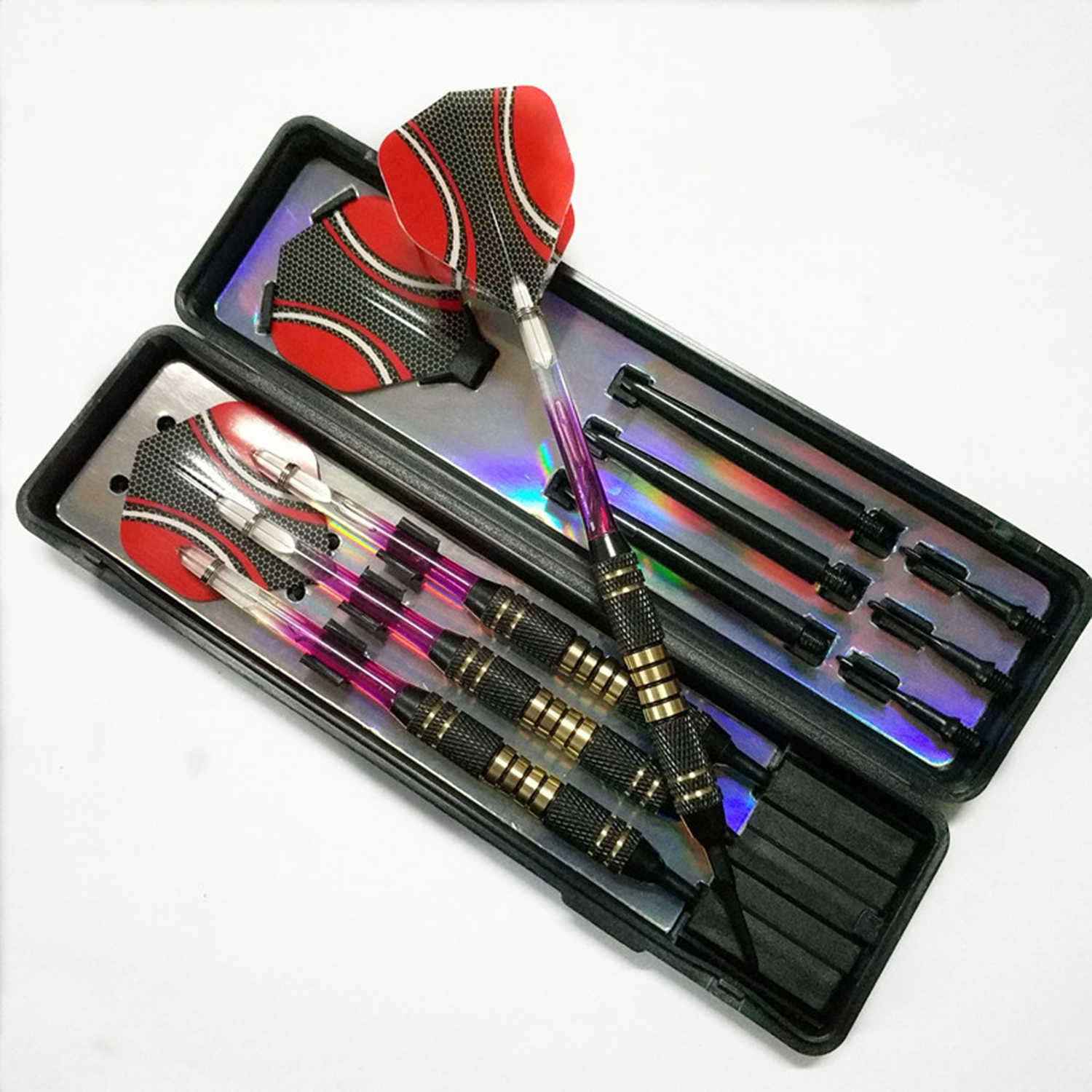 3pcs Durable Metal Tip Darts Set W/ Storage Box 5