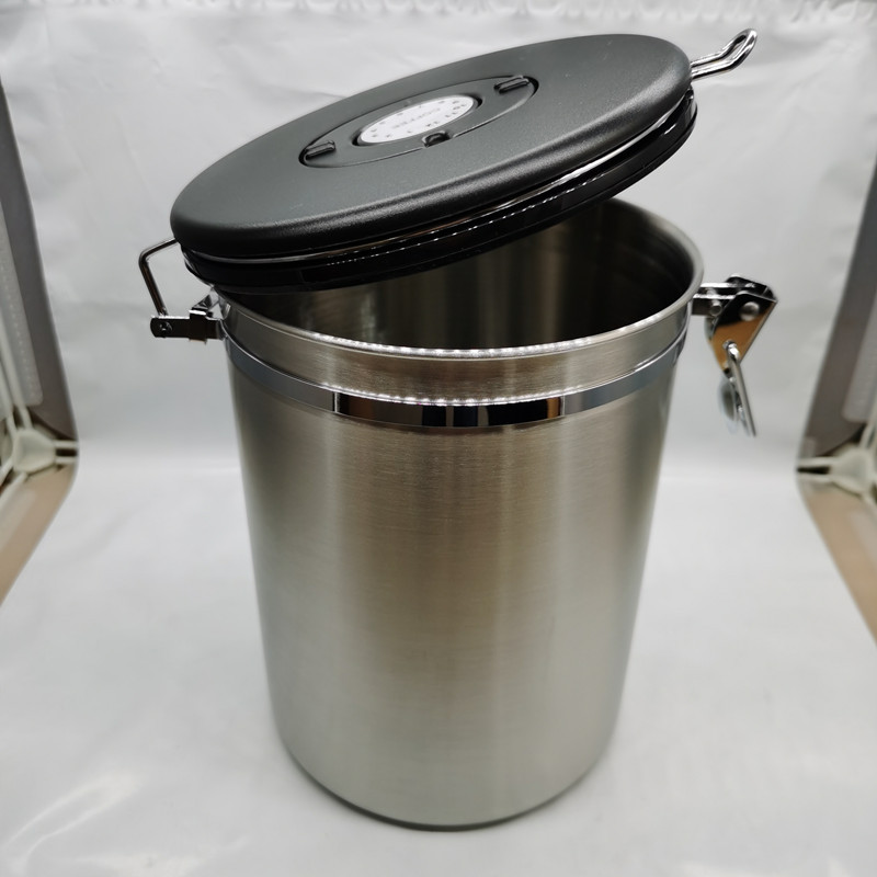 Large Exhaust Valve Sealed Coffee Been Canister 3
