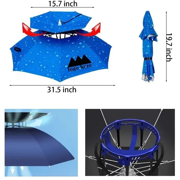 Double-Layer Windproof Fishing Umbrella Hat 7