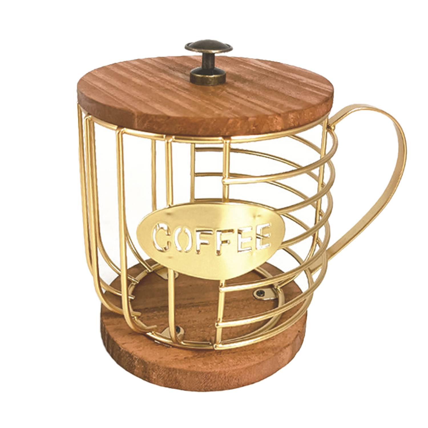 Coffee Pod Holder W/ Wooden Lid 6