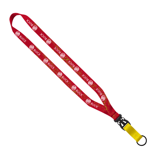 3/4" Multi-Color Polyester Lanyard with Slide Buckle Release & Split-Ring 51