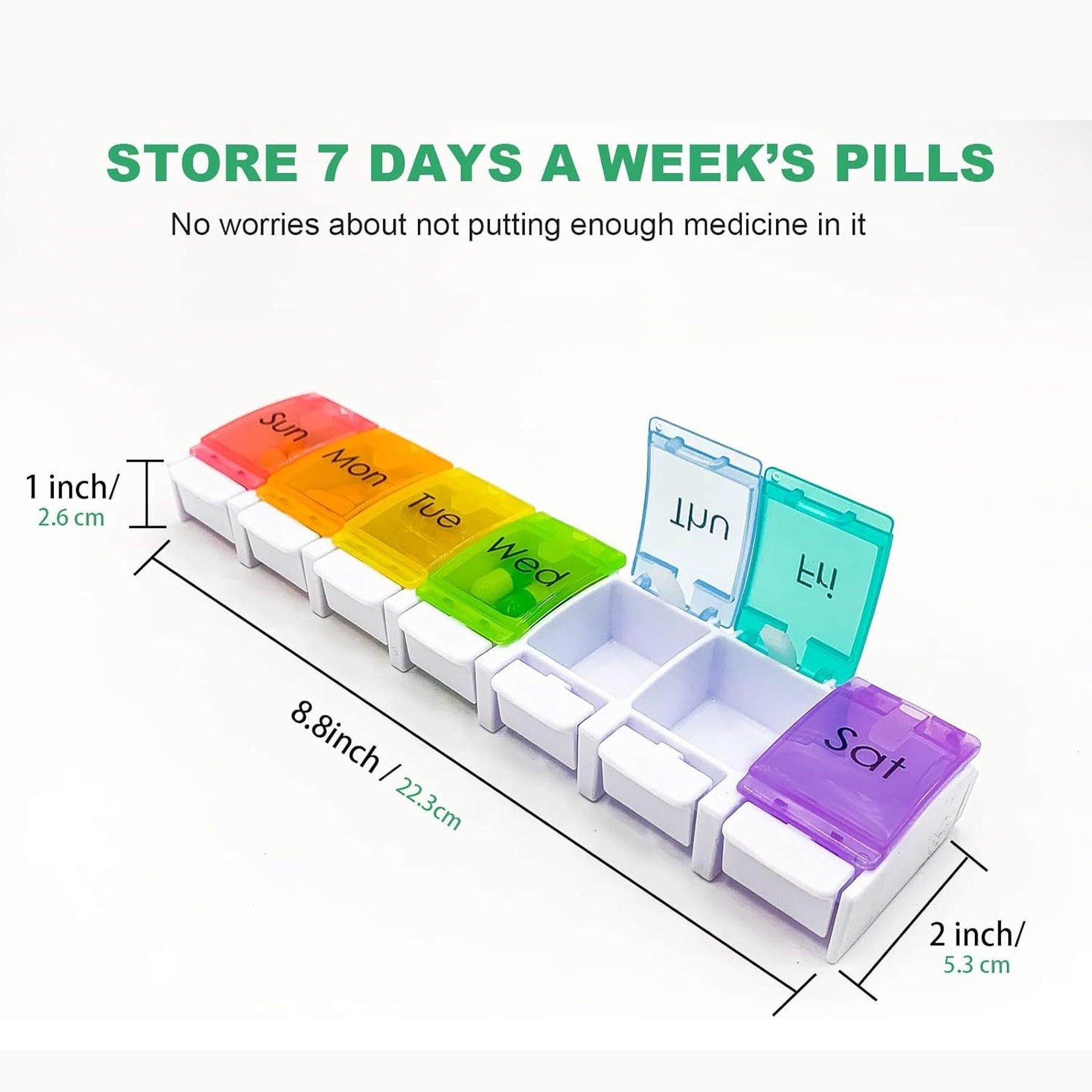 Weekly Pill Organizer Bpa Free Travel 7 Days Pill Box Case 13