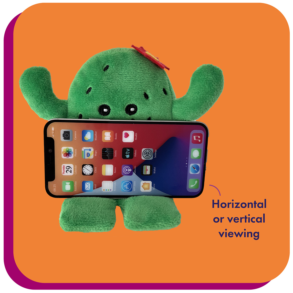 Phone Pals™ Weighted Plush Phone Holder - Cactus 1