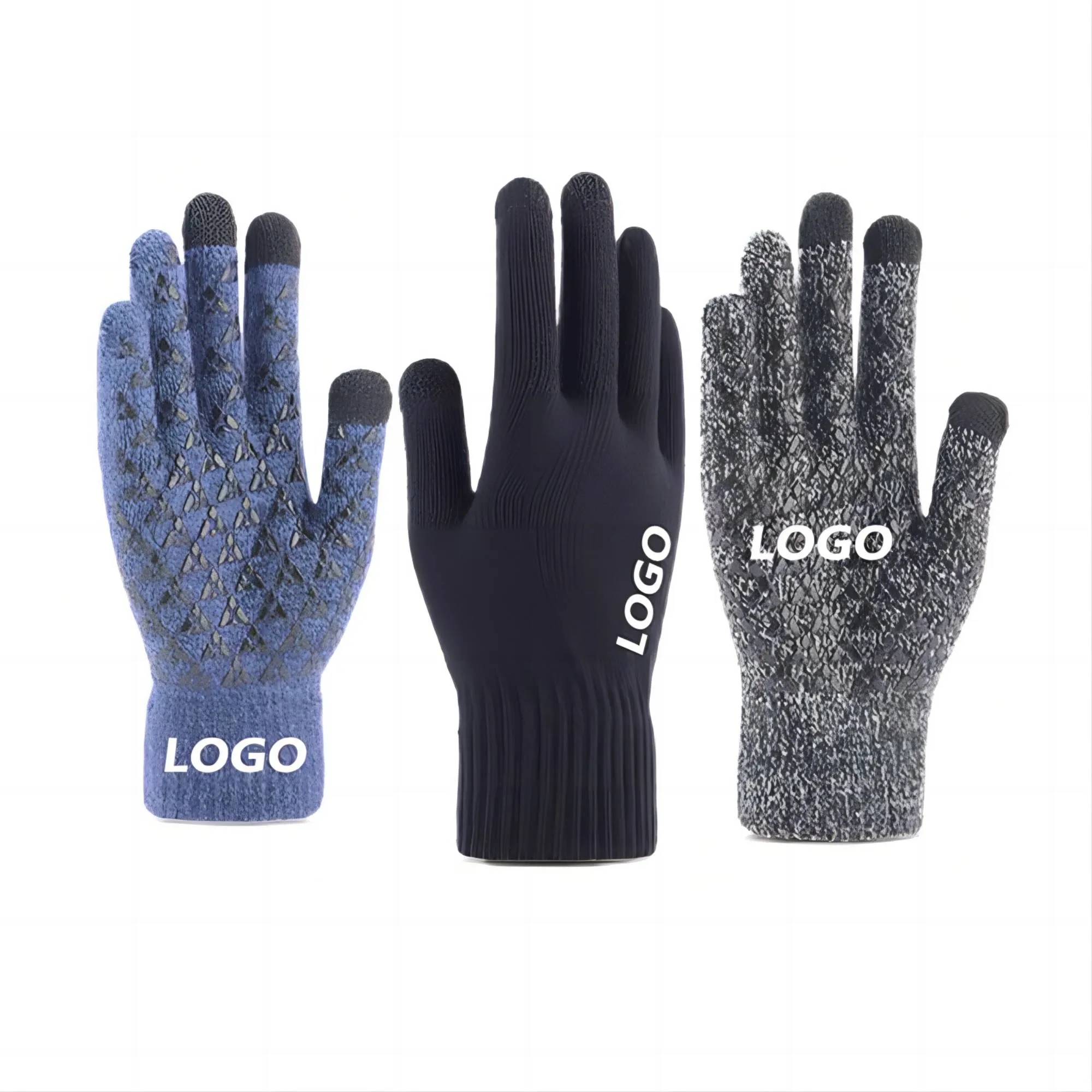 MOQ 50 Knitted Warm Touch Screen Gloves 4