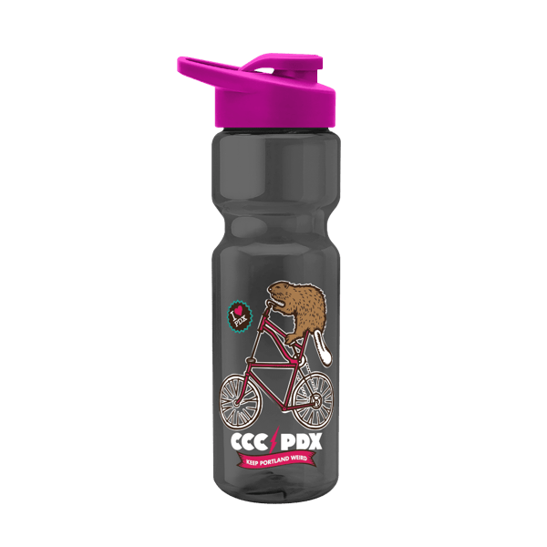 Blazer 28oz Transparent Bike Bottle w/Drink-thru Lid 2523