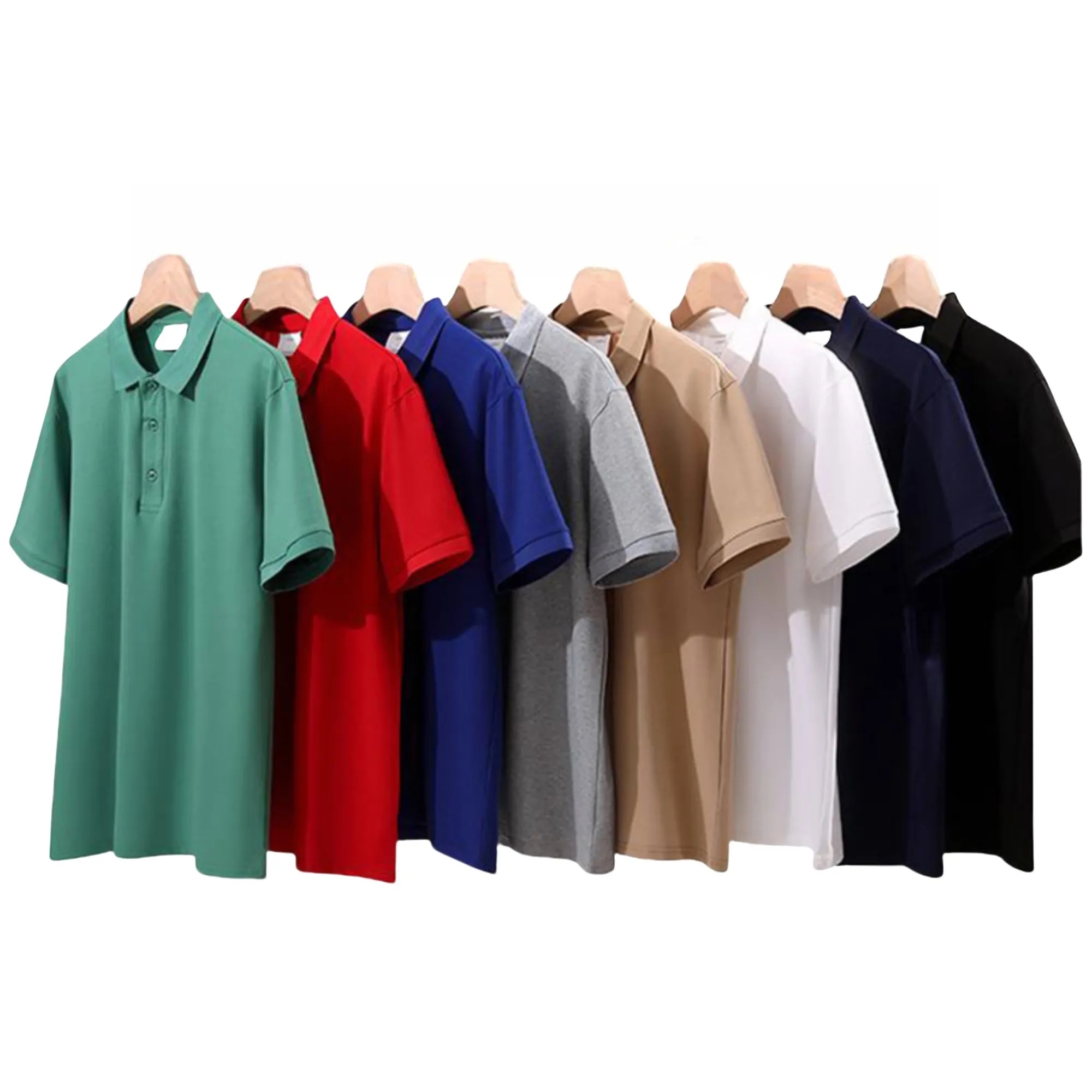 Mercerized Cotton Polo Lapel Short Sleeve Shirt 10