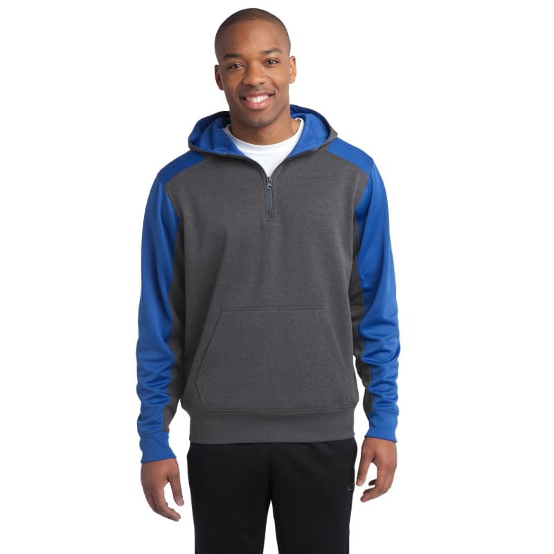 Sport-Tek Tech Fleece Colorblock 1/4-Zip Hooded Sweatshirt. 7