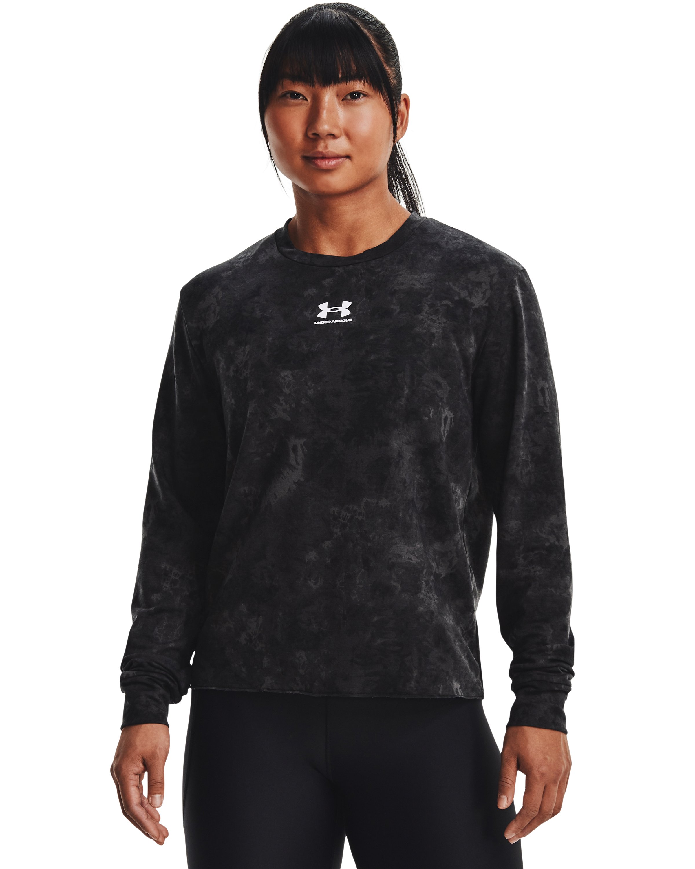 Women's UA Rival Terry Printed Crew  4