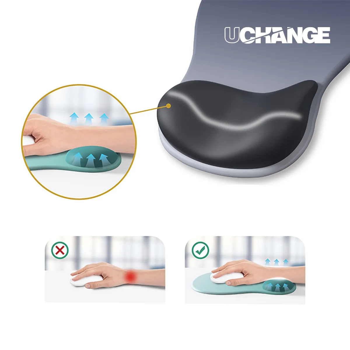 Ergonomic Silicone Wrist Support Non Slip Mouse Pad 6