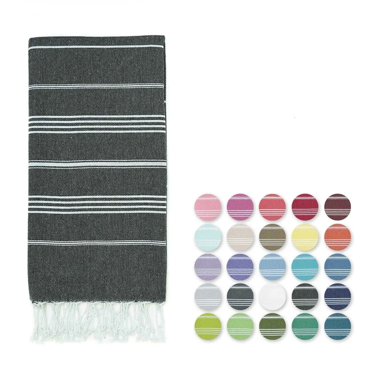 71" Striped Beach Towel With Fringe 8