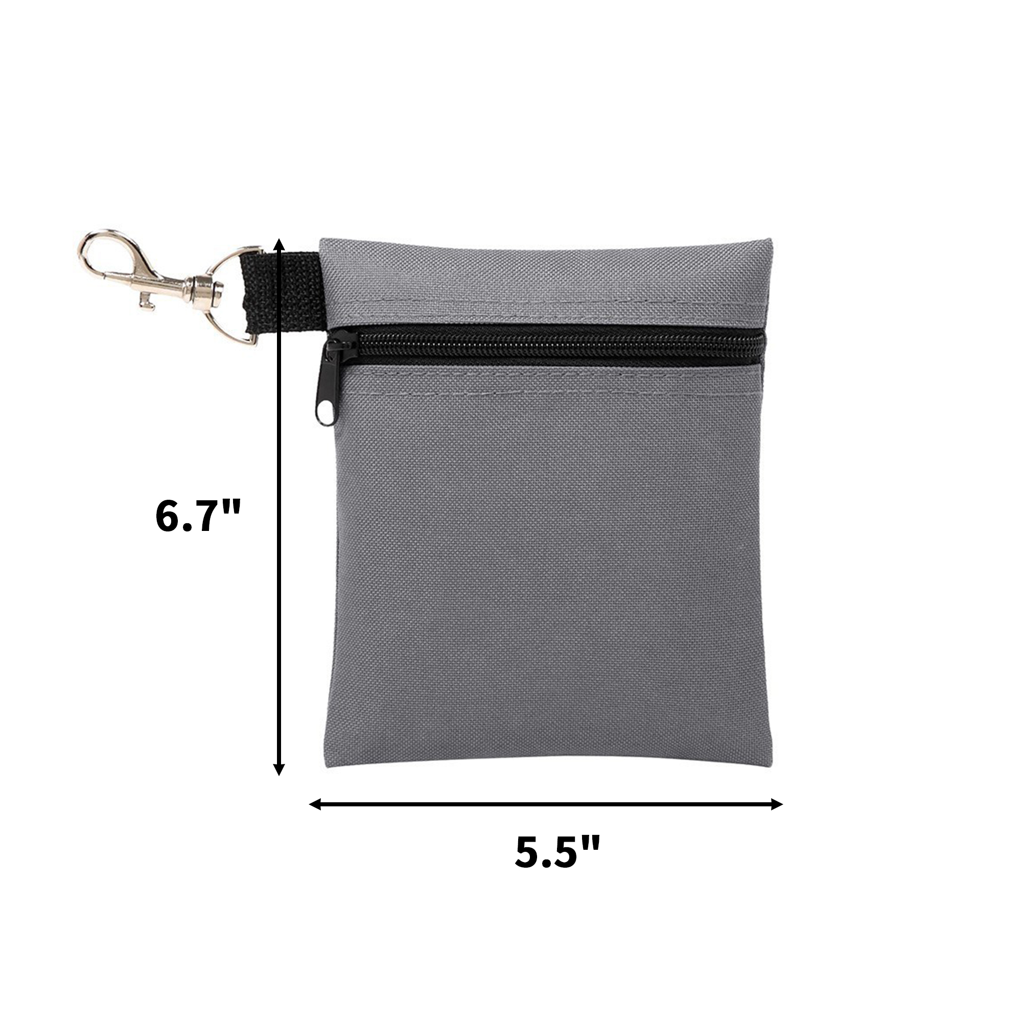 Polyester Zipper Golf Ball Pouch With Swivel Clip 2
