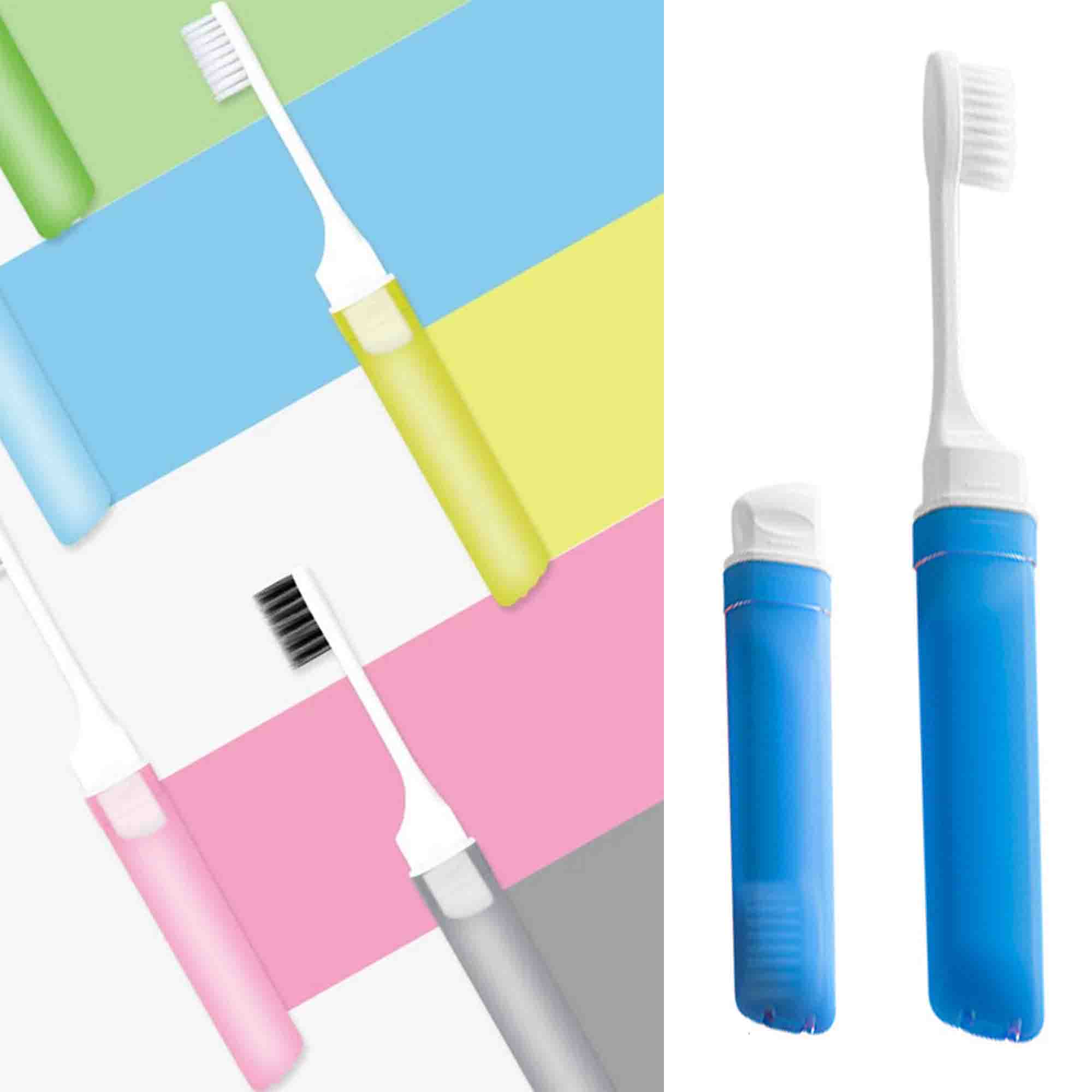 Foldable Travel Toothbrush Folding Soft Medium Bristles 1