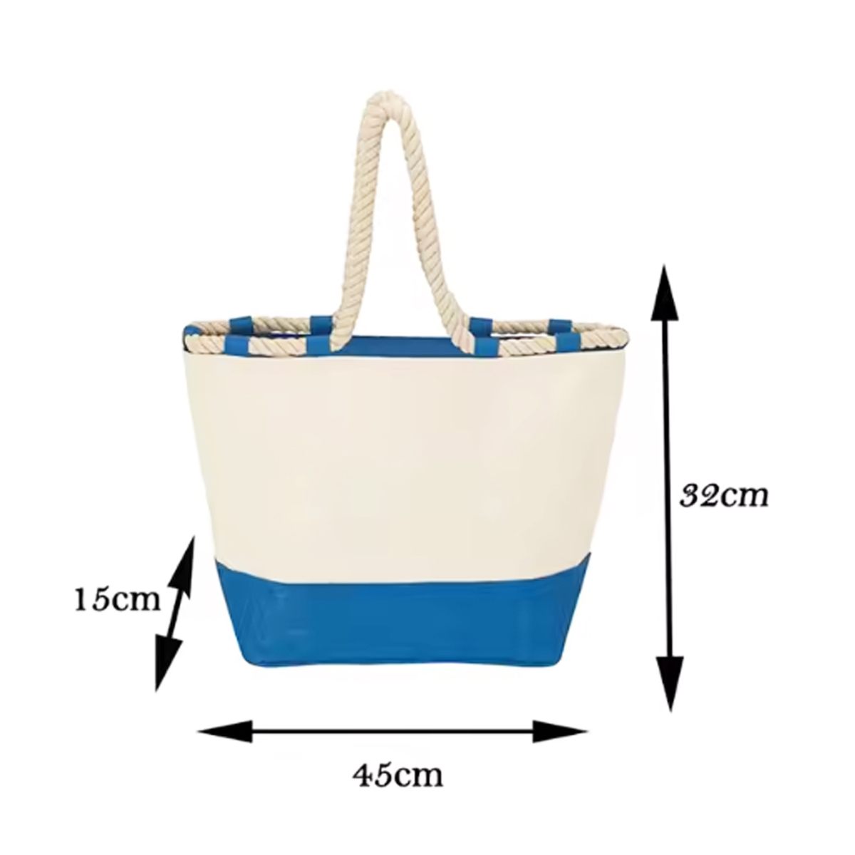 20L Durable Canvas Beach Tote Bag with Rope Handles 3