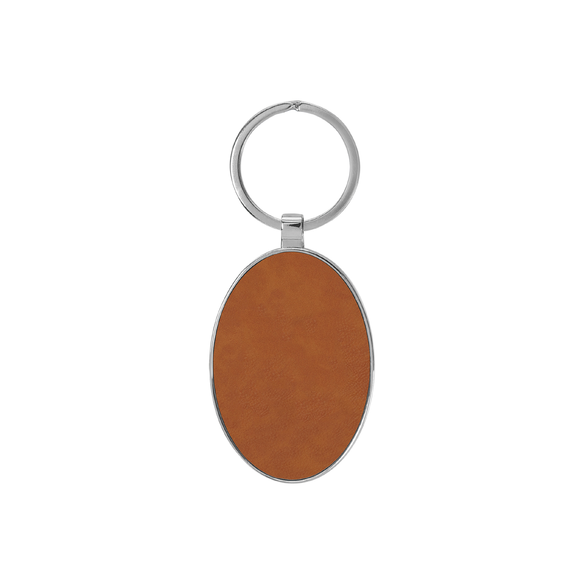 Rawhide Leatherette/Metal Oval Keychain 2