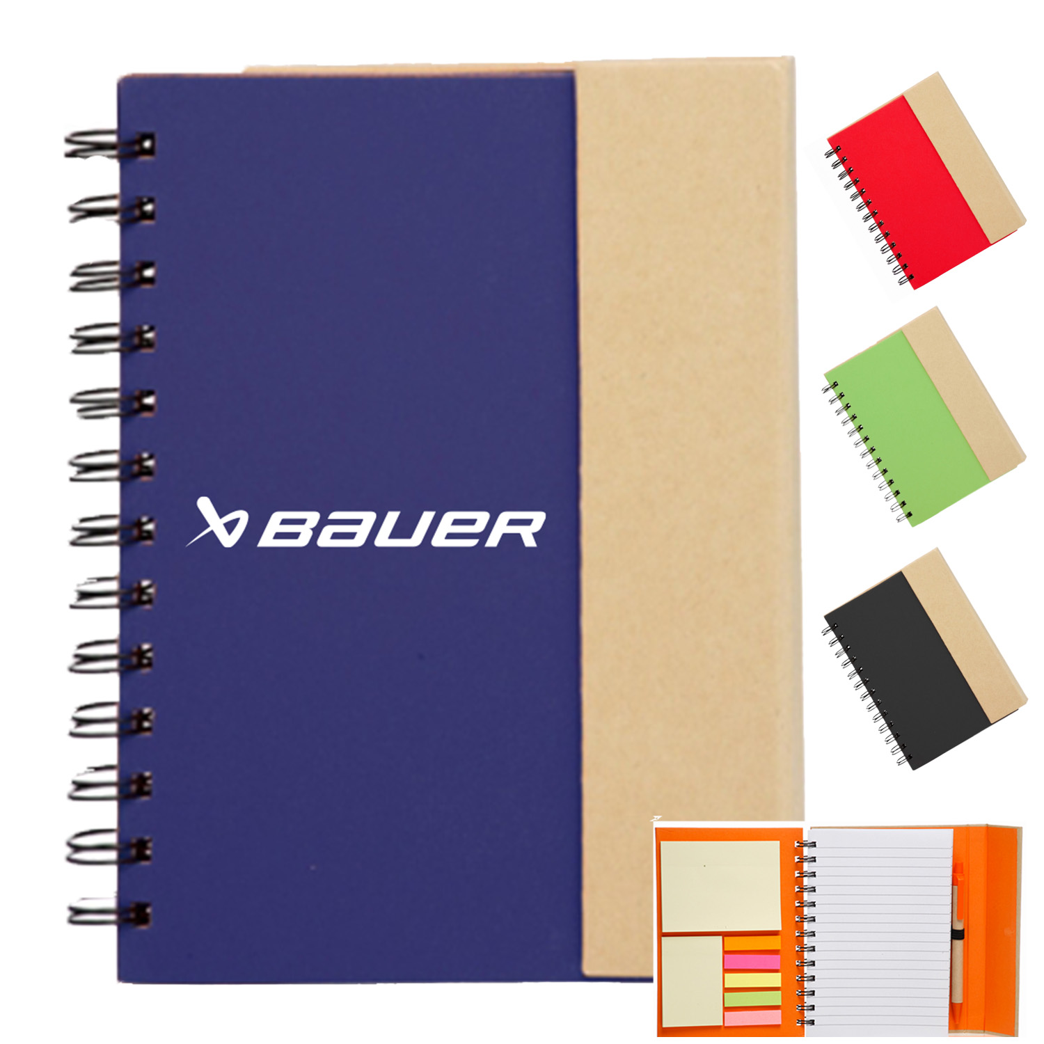 5.25" x 7" in. Eco flip top notebook with sticky notes 2