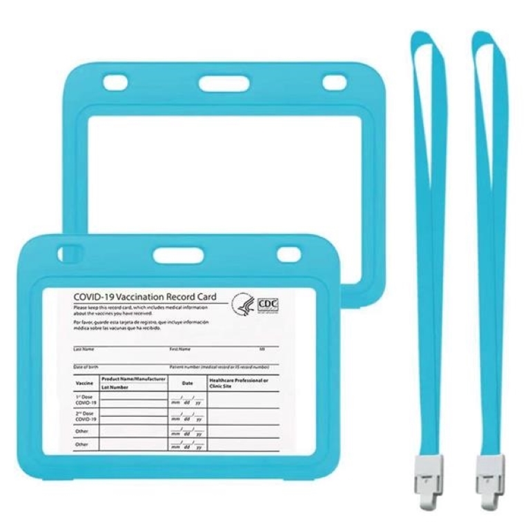 4x3" Vaccination Card Protective Holder Cover w/ Landyard 5