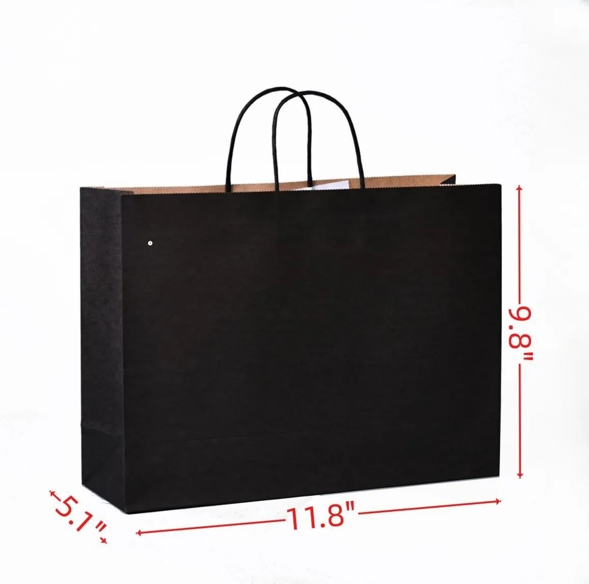 MOQ 20 PCS Kraft Shopping Gift Brown Paper Bag With Handle 4