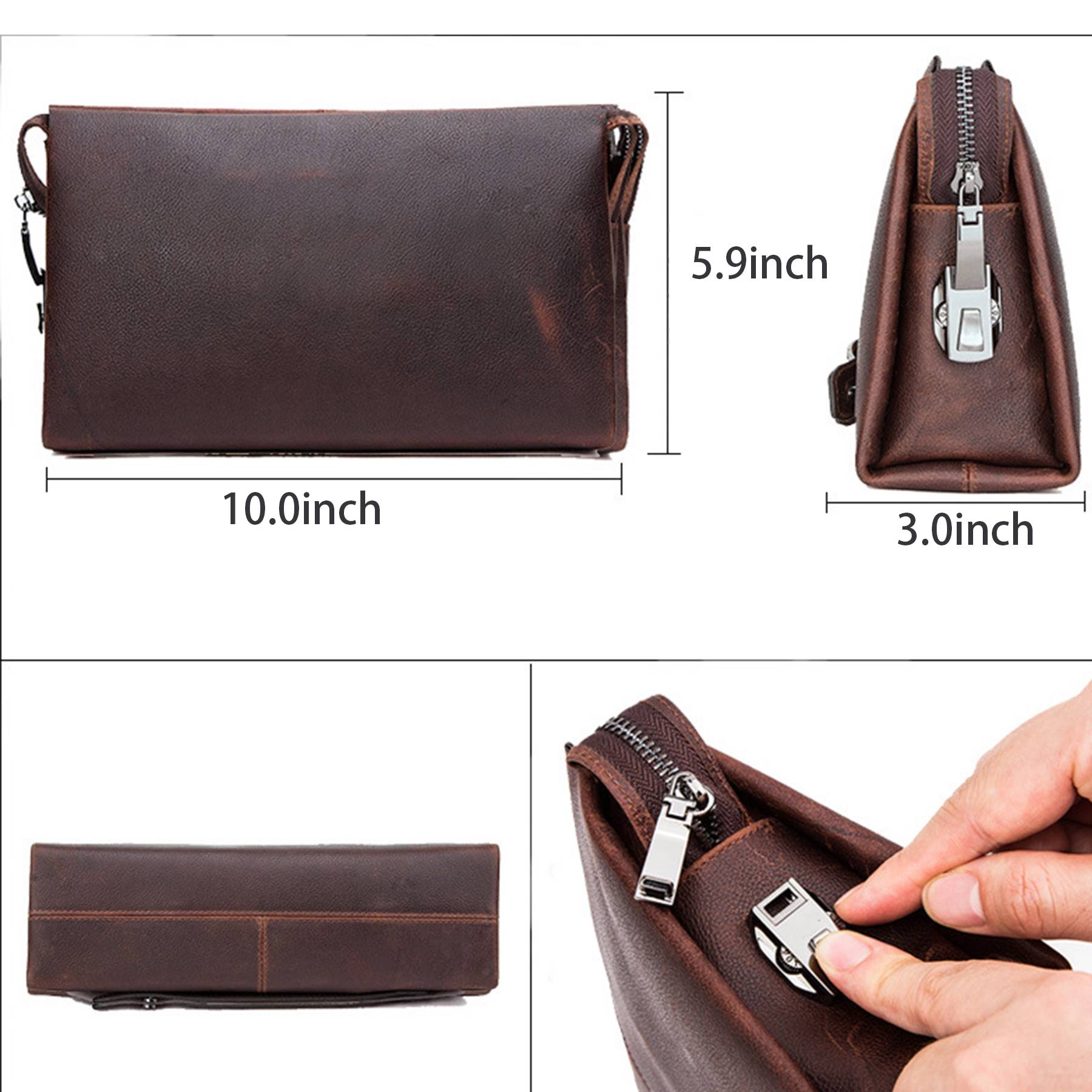 Genuine Leather 8-inch computer Waterproof Messenger Bags 5