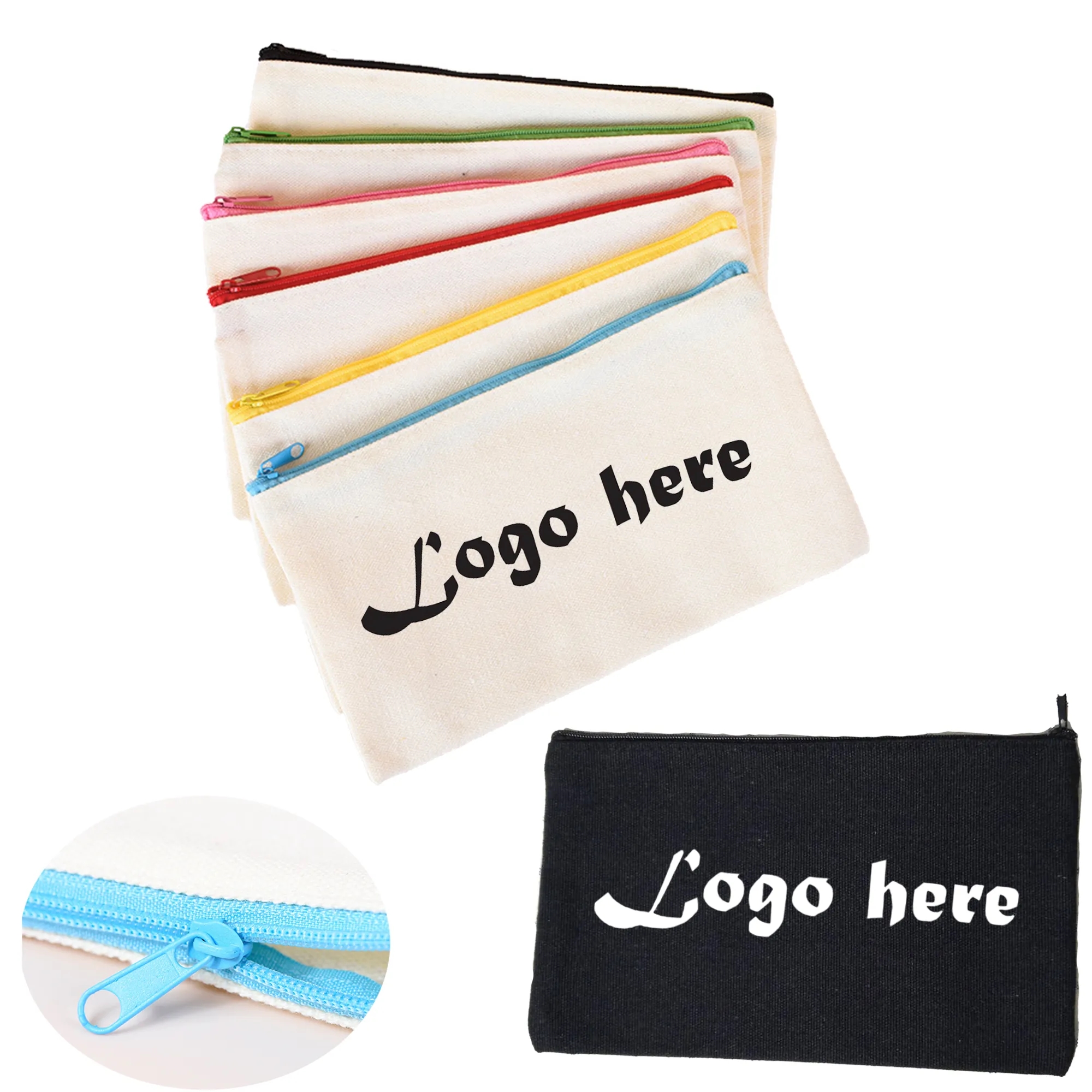 Canvas Pen Case With Colorful Zipper 8