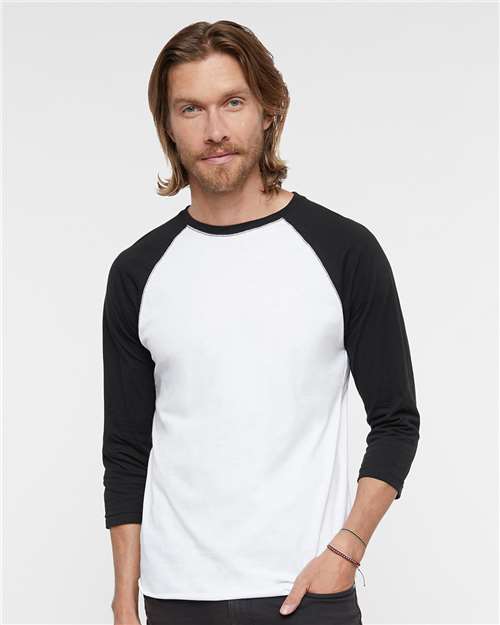 Unisex Baseball Fine Jersey Three-Quarter Sleeve Tee - 6930 14