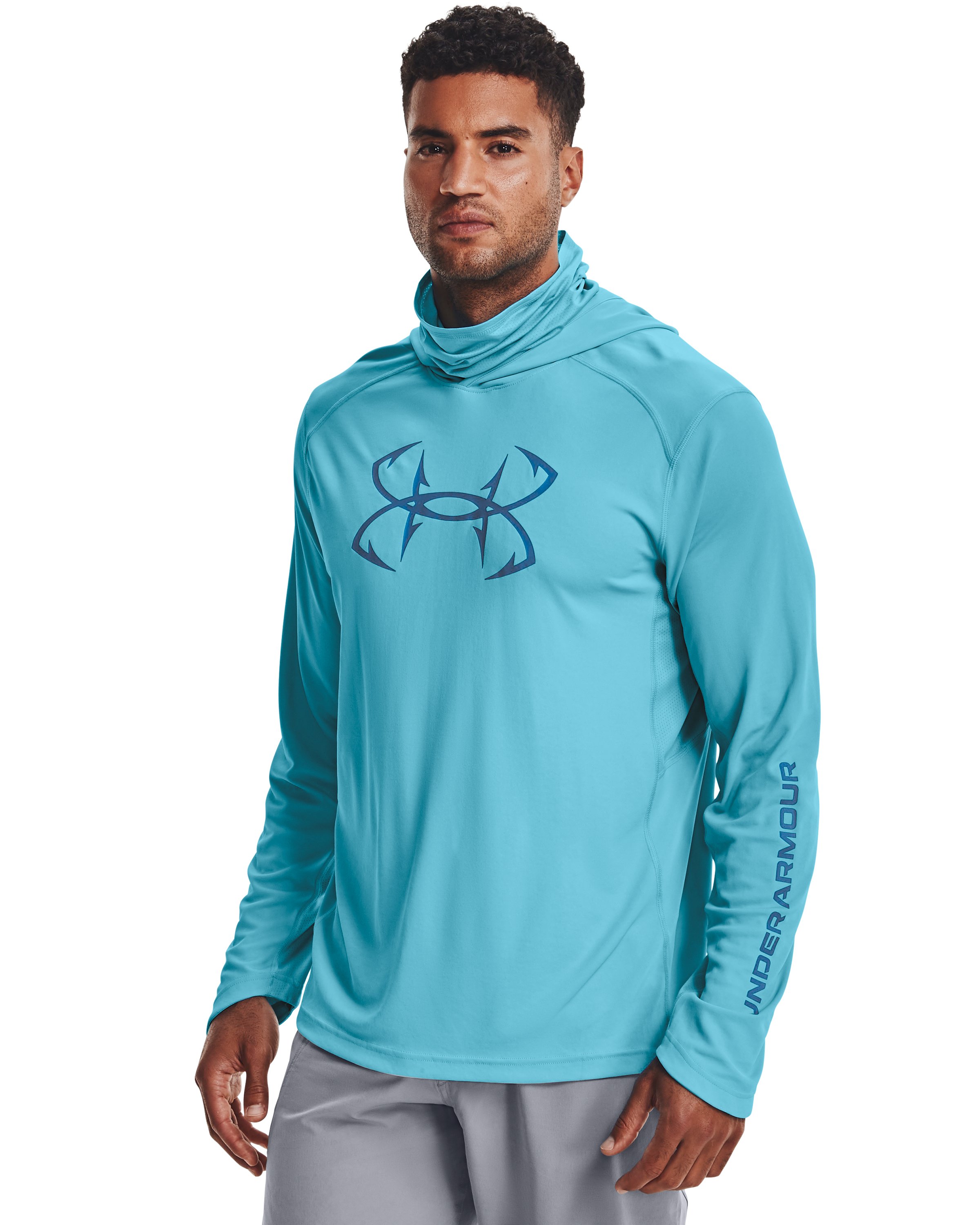 Men's UA Iso-Chill Hook Gaiter Hoodie, custom hoodie or sweatshirt with logo imprint 9